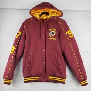 NFL Women's M Washington Redskins Bomber Jacket Super Bowl Champions Burgundy